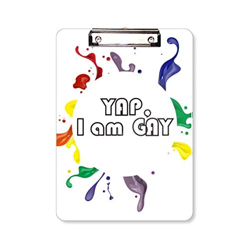 Porte-bloc LGBT arc-en-ciel A4 Yap I Am Gay idéal pour vos réunions