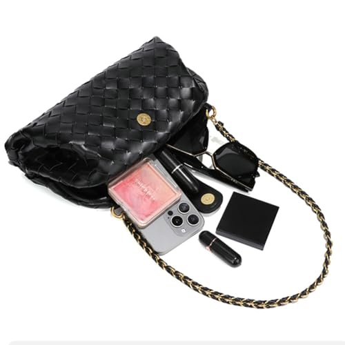 Woven Clutch Purse Shoulder Bag for Women Soft Tote Bag Shell Handbag Crossbody Bags Vegan Leather Shoulder Underarm Bag 20254