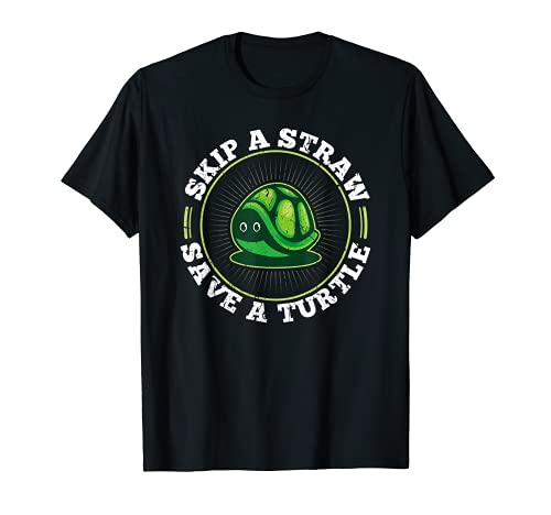 Saltar una pajita salva a una tortuga océano ambientalista Camiseta