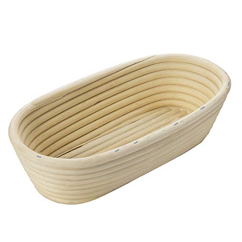 Westmark Cesta de fermentación, Para masa de pan de 750-1000g, Ovalada, Longitud: aprox. 28 cm, Ratán, Beige claro, 32042270