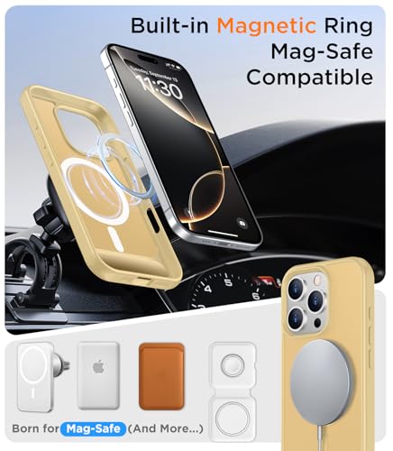 Image of Magnetic Compatible with iPhone 16 Pro Max Case, [Built-in Invisible Kickstand][Compatible with MagSafe][Military Grade Shockproof] Slim Translucent Matte Phone Case for iPhone 16 Pro Max 6.9 inch