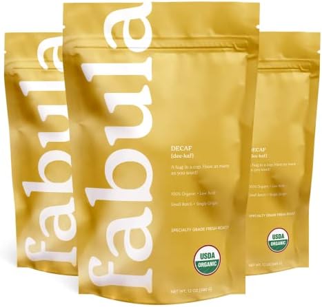 Fabula Coffee Subscription Box: Decaf Medium, Whole Bean, 3 bags