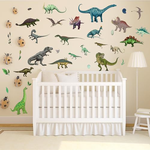 4 láminas de vinilos de dinosaurios que brillan en la oscuridad miniatura 6