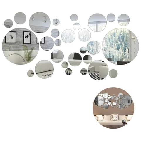 32 Pcs 3D Removable Acrylic Mirror Wall Stickers Cover