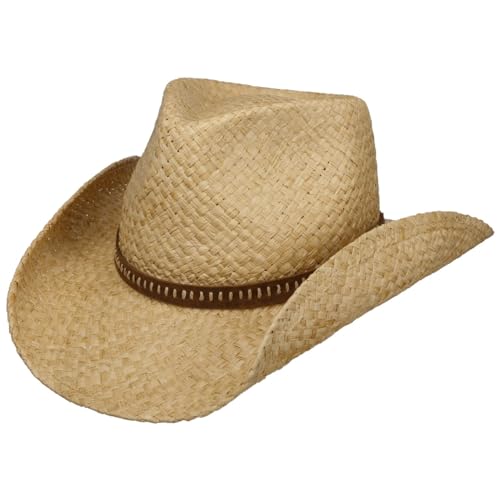 Stetson Sombrero de Paja Fair Oaks Western Mujer/Hombre - Vaquero Rafia Verano Primavera/Verano - M (56-57 cm) Natural