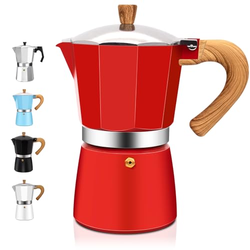 DITOSH 6 Cup Aluminum Espresso Stovetop Moka Pot Express Coffee Maker Percolator Italian Classic Mocha Coffee Machine for Italian and Cuban Cafe Brewing for Home & Camping 300ml 10oz