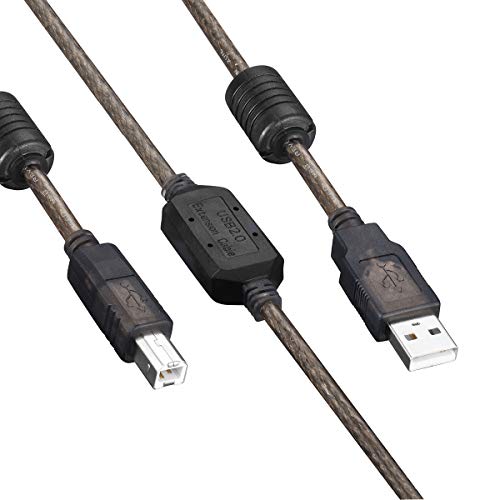 Active Usb 2.0 Printer Cable 50Ft - A-Male To B-Male High Speed Printer/Scanner/Repeater Cable For Hp, Canon, Lexmark, Dell, Samsung Etc (50Ft/15M) #TOP1