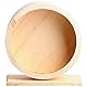 ANCLLO Hamster Wood Silent Running Heimtrainer - Hamster Laufrad Silent Holzhalterung Haustier Heimtrainer Spielzeug für Igel Chinchilla Kleintier（Durchmesser 21cm）