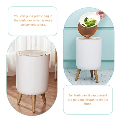 Caneca de basura ABS 7L blanca para oficina y hogar miniatura 5