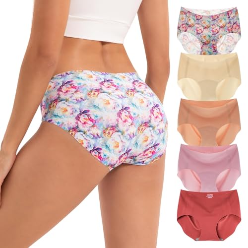 Image of INNERSY Women's Seamless Underwear No Show Hipster Panties 5-Pack