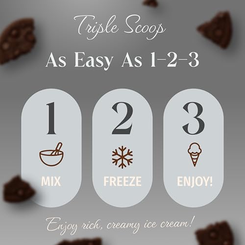 Image of Triple Scoop - Premium Cookies & Cream Ice Cream Mix For Ice Cream Maker. Simple, Easy, Delicious. From Gourmet Mix To Maker in 5 Minutes, Makes 2 Creamy Qrts, Made in USA (1 Pack, Cookies & Cream)