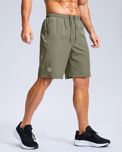 Image of G Gradual Men's Athletic Running Shorts with Zipper Pockets Quick Dry 7 inch / 5 inch / 9 inch Workout Gym Shorts for Basketball Hiking