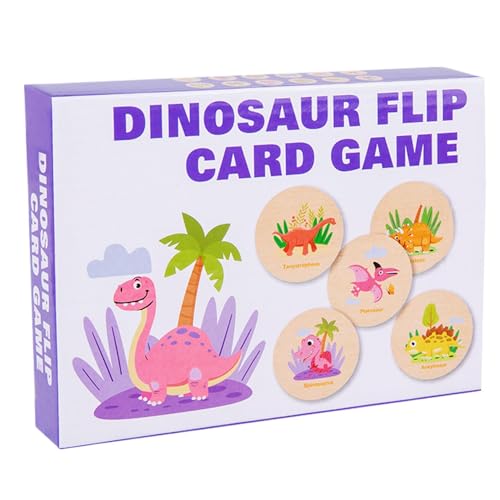 Memory Matching Game - 125g Portable Matching Board Game | Ducational Logical Thinking Board Game, Logical Thinking Training Toys For Children Aged 3+, Dinosaur Pattern Educational Learning Playset