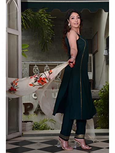 Image of Aziz Textiles Women's Rayon Sleeveless Straight Kurti for Women & Girls