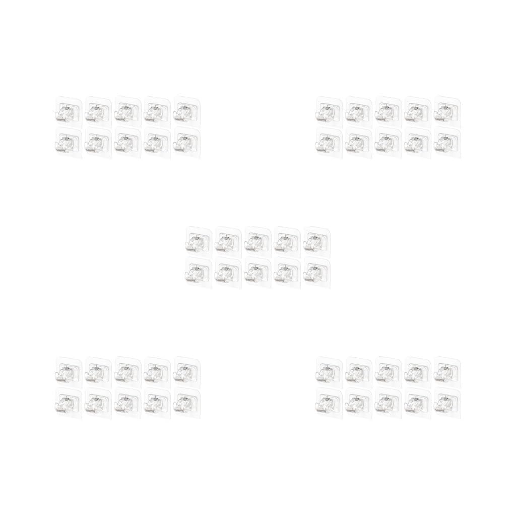 Lot de 5 supports de tringle à rideaux - Crochets muraux en ABS - Pour la maison - Transparent