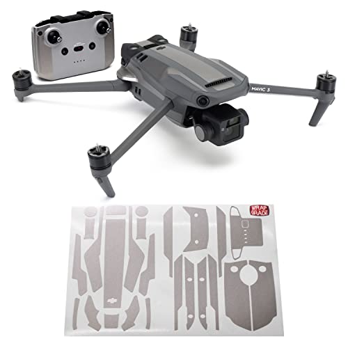 Image of WRAPGRADE Partial Skin Stickers for DJI Mavic 3 / Mavic 3 Classic Accent Color (Titanium)