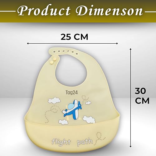 Image of Baby Bib for Feeding and Weaning Babies and Toddlers | Waterproof, Washable, Reusable | Adjustable Neckline with Buttons | Easy to Clean and Non-Messy Design