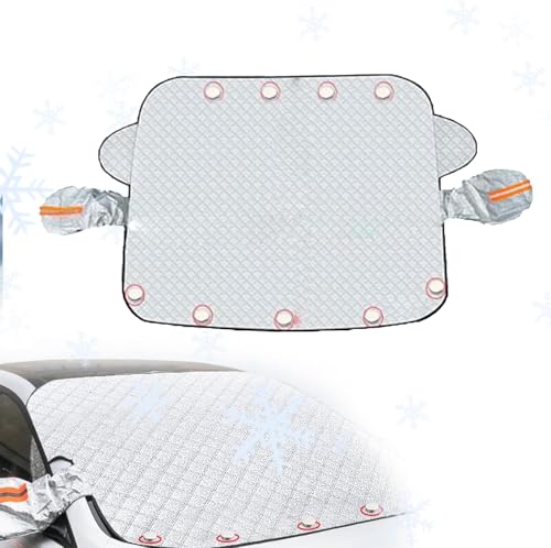 OYUCDAGQ Magnetic Car Snow Cover, Magnetic Windshield Cover for Sedan SUV Truck, Anti-Frost Windshield Cover with Side Mirror Cover Accessories, Ice and Snow Windshield Cover