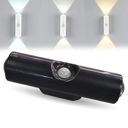 Rechargeable Smart LED Motion Sensor Ambient Light, Punch-Free Smart Sensor Magnetic Light, RGB Gradient Ambient Lights, Multi-Color for Stairs, Wardrobe, Cabinet (Black*1,3 Colors)