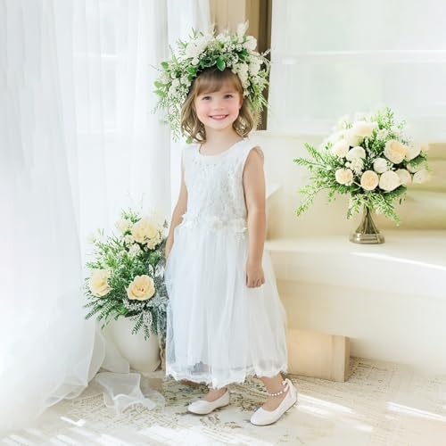 Image of Felix & Flora Girls Toddler Little Ballet Shoes - Flower Girls Mary Jane Flats Dress Shoes Party Wedding