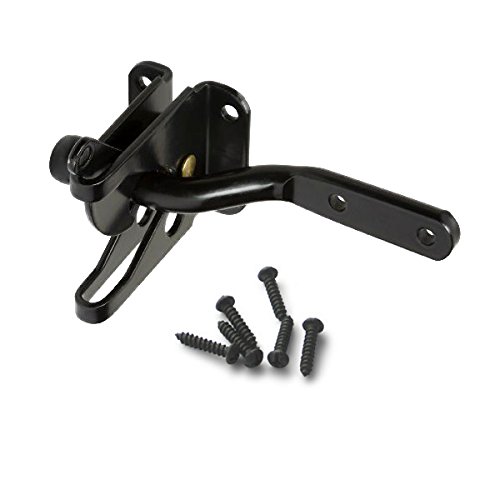 Gravity Gate Latch Black Powder-Coated Universal Automatic Self-Locking Latch