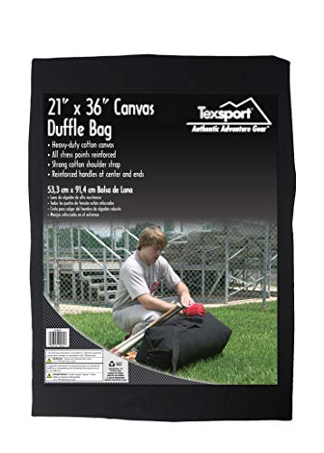 Texsport Top Load Canvas Duffle Duffel Travel Bag, Black, Giant