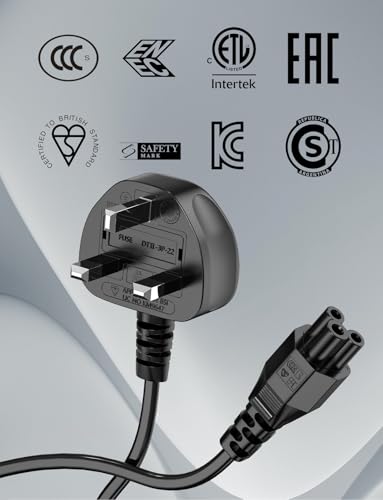 Laotop Power Cable 3M, Mellbree UK 3 Pin C5 Cloverleaf Power Cable for Laptop Compatible with Acer, Dell, HP, Sony, Delta, Lenovo, ThinkPad, IdeaPad, Yoga, Edge, Asus Rog, Trio, LG - Image 4
