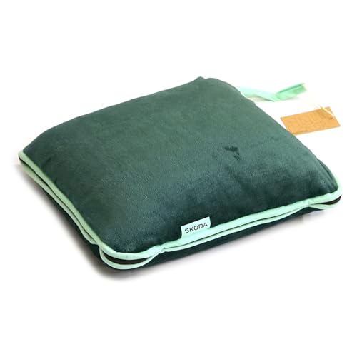 Skoda 6U0084509 Reisedecke Kissen 2-in-1 Fleecedecke Kopfkissen grün