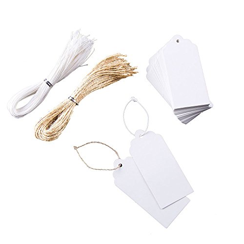 DECORA Gift Tags 100 Pieces Kraft Brown Tags with Free 100 Feet Jute Twine for Gift,Clothes, Wedding, Price Tag