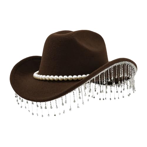 Chapeau de cowboy strass pour illuminer votre style occidental en fête et festival
