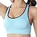 Produktbild SHEKINI Damen Sport-BH Yoga Laufen Jogging Gepolsterte Crop Top Fitness Übung Mid Impact Fitness Workout BH (S, Blau)