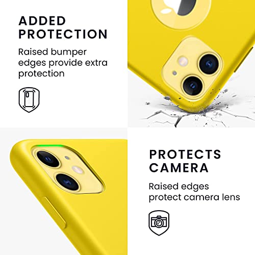 Image of VONZEE Liquid Silicone Soft Back Cover for iPhone 11 Case, Shockproof Slim Camera & Full Body Protection Non Yellowing Cover with Microfiber Lining & Logo Cut (6.1 Inch) - Yellow
