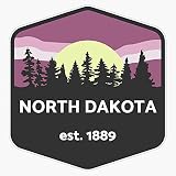 JB Print North Dakota Moonlight Vinyl Decal Sticker Car Waterproof Car Decal Bumper Sticker 5"
