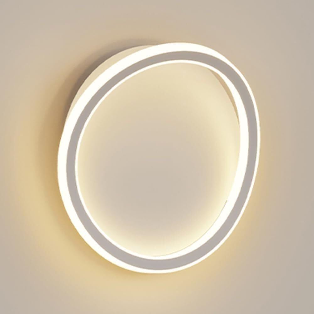 CWCQGH Minimalism Round Shape Wall Lamps All Copper Wall Sconces 12W Three Color Dimmable Wall Light for Bedside Background Wall Living Room Foyers,Onecolor