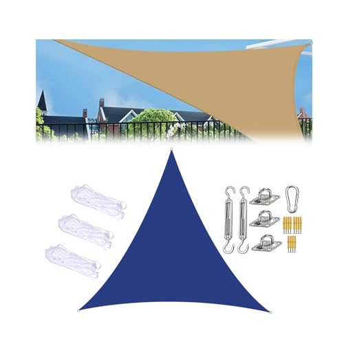Dreieckiges Sonnensegel, Überdachung, Oxford-Gewebe, UV-Schutz für Garten, Terrasse, Pool, Balkon und Terrasse, blaues Dreiecks-Sonnensegel für den Außenbereich