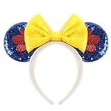 JIAHANG Mouse Ears Headband Sequin Bow Hair Hoop, Masquerade Party Decoration Princess Costume Headwear Accessories for Women Girls