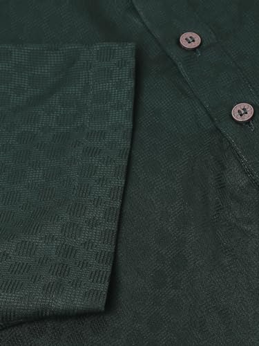 Image of Rajubhai Hargovindas Men's Pure Cotton Woven Design Half Sleeve Kurta