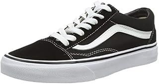Vans Kids' Old Skool Skate Shoes Black/White, 1 Little Kid