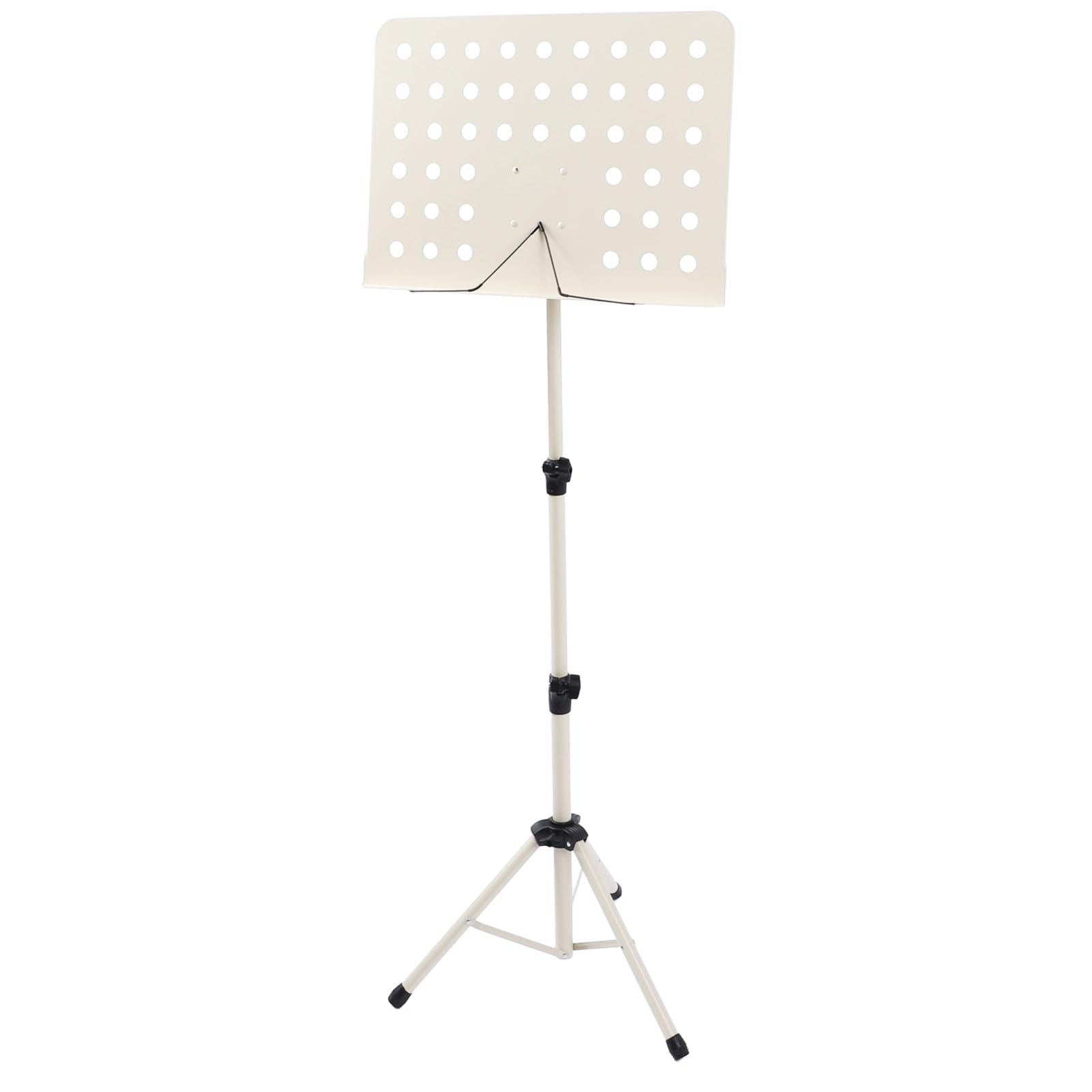 Kadimendium Leggio per Spartiti Altezza Regolabile Leggio Pieghevole Facile da Trasportare per Vari Strumenti da 800 Mm a 1.475 Mm Beige (Bianco crema)