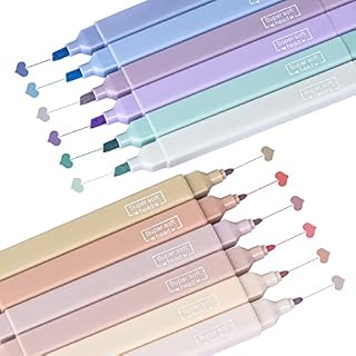 12 Pack Aesthetic Cute Highlighters Assorted Colors Pastel Highlighters with Soft Chisel Tip Bible Highlighters Marker Pens No Bleed for Journaling Notes School Office Supplies