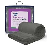 Silentnight Ultimate Deep Sleep Mattress Topper - 10cm Extra Thick Luxury Quilted Soft Bed Pad - Box-Stitched Edge & Fibadown™ Fibres - Hypoallergenic and Machine Washable - Charcoal, Double