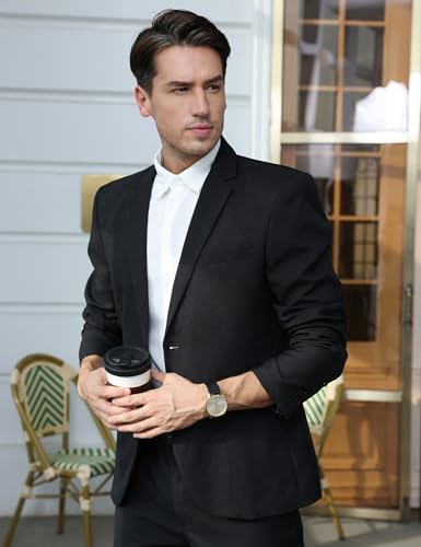 Men's Lightweight Casual Blazers Sport Coats Regular Fit Suit Blazer Jackets Two Button4