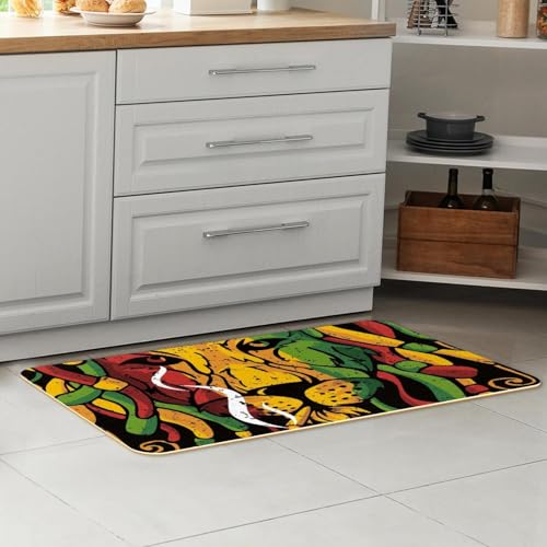 Tapete de cocina de león rasta ideal para decorar el cuarto de lavado y pasillos 7
