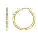 Yellow-Gold-Plated Sterling Silver and Swarovski Zirconia Inside Out Hoop Earrings (3 cttw)