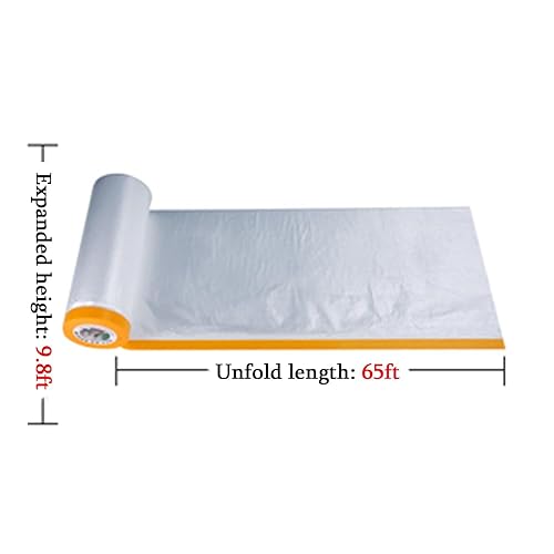 Miniatura 10 de Andech Película de enmascaramiento precintada, para cubrir automóviles, pintura y enmascarar (tamaño  rollo de 5 x 65 pies)