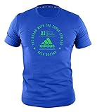 Rundhalsschnitt adidas Erwachsene Community Line T-Shirt, blau/Grün, XL