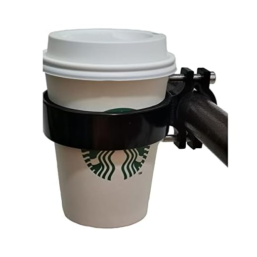 Ecity Bicycle Handlebar Coffee Cup Holder Aluminum Cup Bottle Handlebar Holder Cruiser Bike Mountain Road Bicycle Bike Water Bottle Coffee Cup Holder (Black)