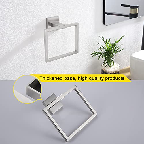 Image of KOKOSIRI Bath Towel Ring Towel Hanger Bathroom Towel Holder Towel Rack Wall Mounted Stainless Steel Contemporary Style, Brushed Steel, B3004BR