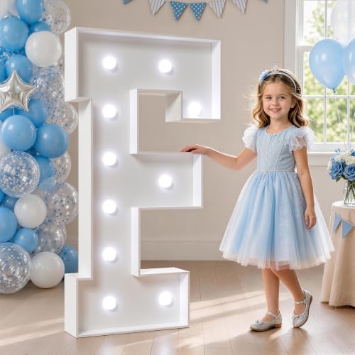 Image of Marquee Letters 4 Feet Tall, Cool Light Up Letters F for Party Decor | 4ft Marquee Light Up Letters for Birthday Graduation Decor, Large Sign for Wedding Baby Shower 24 Pcs Accessory Set