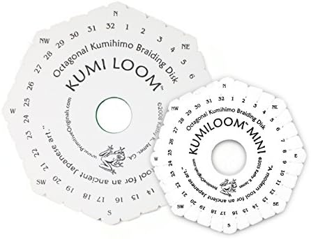 Kumiloom(tm) and Kumiloom(tm) Mini Two Disk Set - The Only Kumihimo Looms Designed for Both Round and Flat Braids